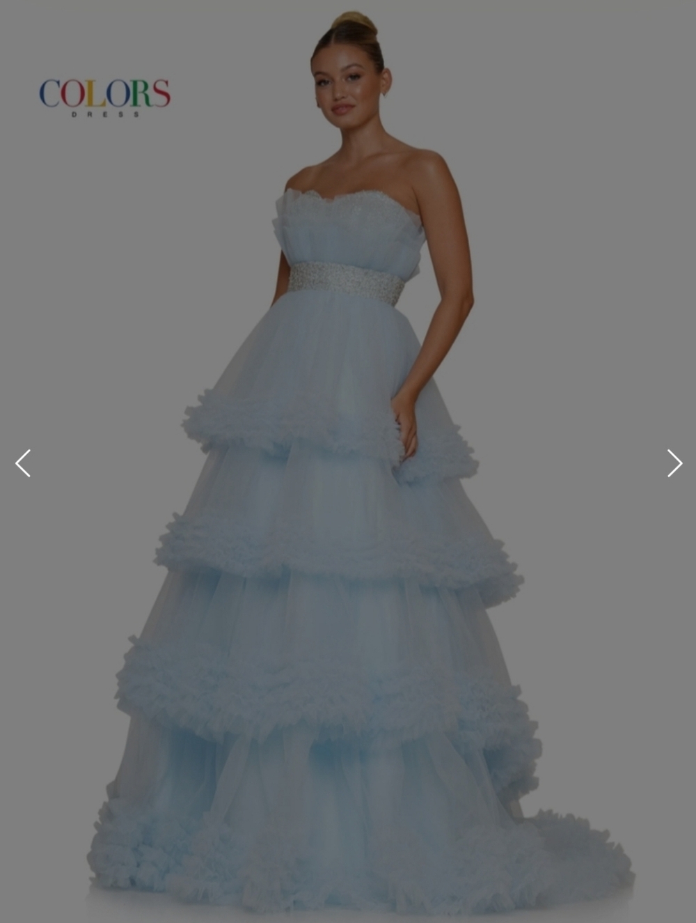 PROM Light Princess Cinderella Blue glitz Tulle Ruffle Pageant dress Ball gown 4